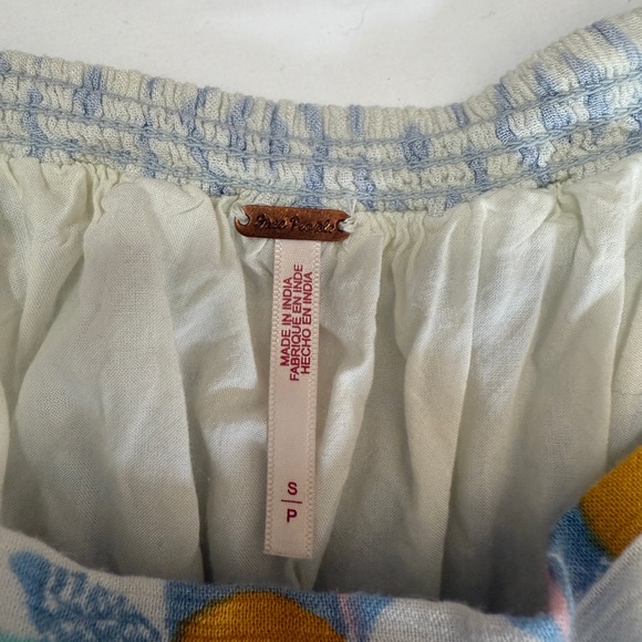 Free People Printed Ruffle Mini Skirt Smocked Waist Boho Festival Skirt Size S - Picture 4 of 6